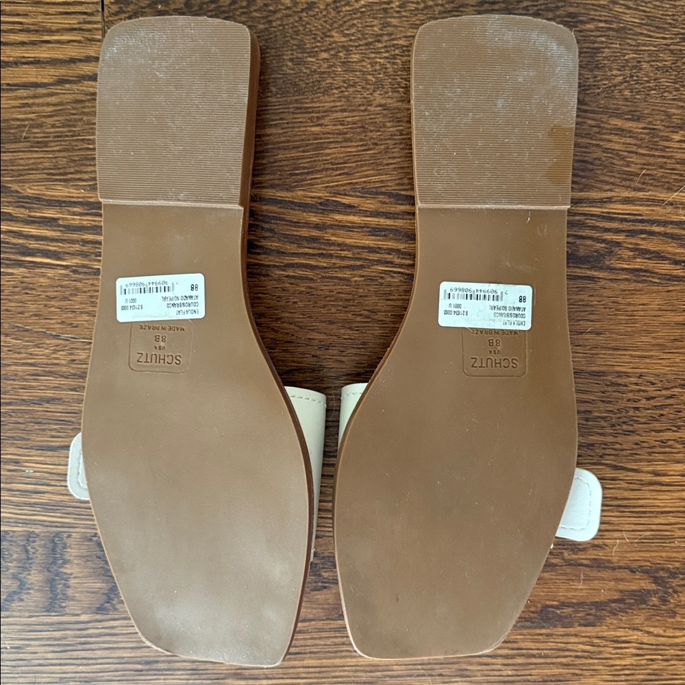 SCHUTZ  Enola Women's Cream leather sandle with Gold buckle size 8 - Picture 6 of 6